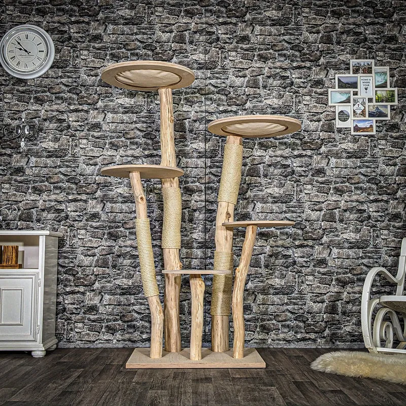 Naturkratzbaum 3868 Kratzbaum Natur Holz Design 175 cm hoch Katzenbaum