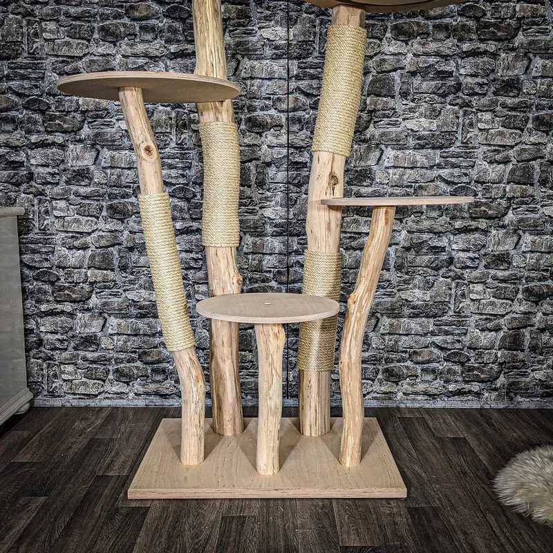 Naturkratzbaum 3868 Kratzbaum Natur Holz Design 175 cm hoch Katzenbaum