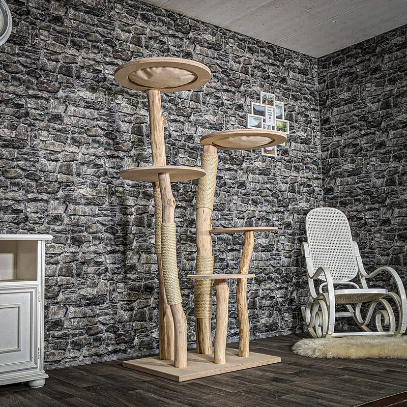Naturkratzbaum 3868 Kratzbaum Natur Holz Design 175 cm hoch Katzenbaum