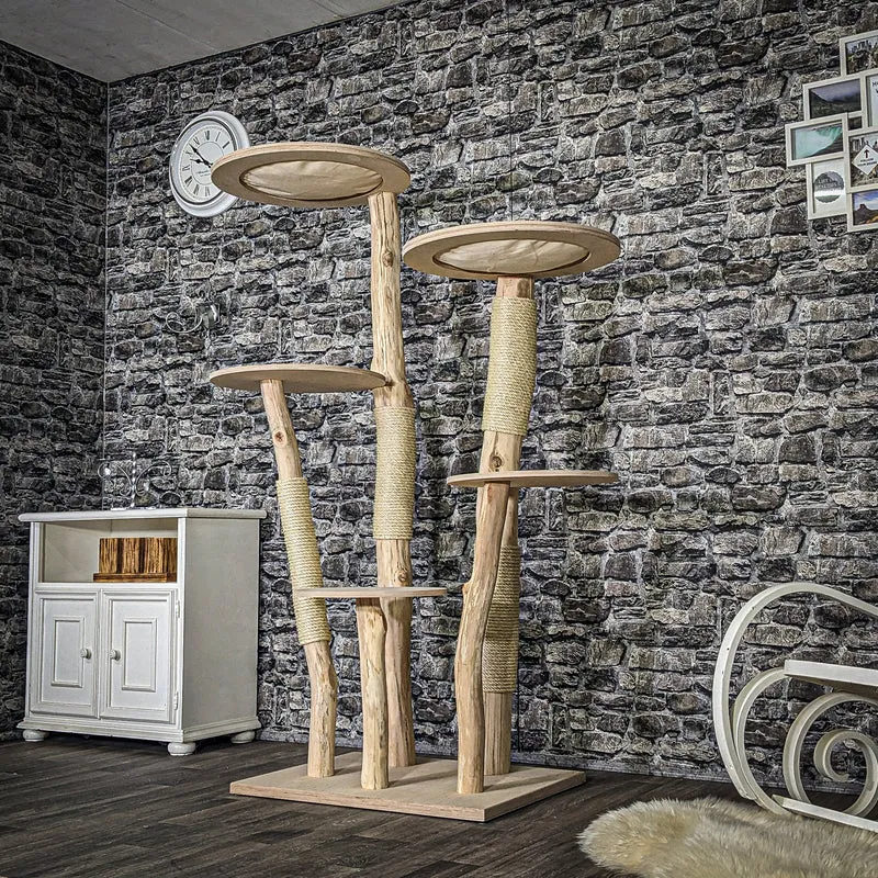 Naturkratzbaum 3868 Kratzbaum Natur Holz Design 175 cm hoch Katzenbaum