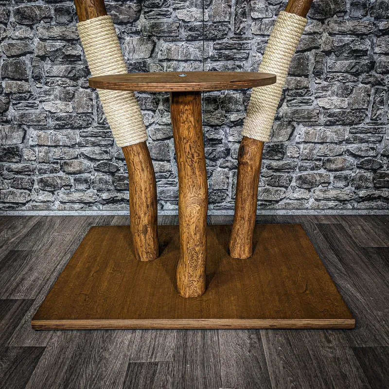 Outdoor Naturkratzbaum 3920 Kratzbaum Natur Holz Design 100 cm hoch Katzenbaum