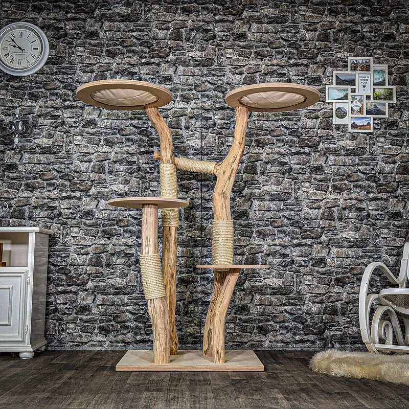 Naturkratzbaum 3917 Kratzbaum Natur Holz Design 160 cm hoch Katzenbaum