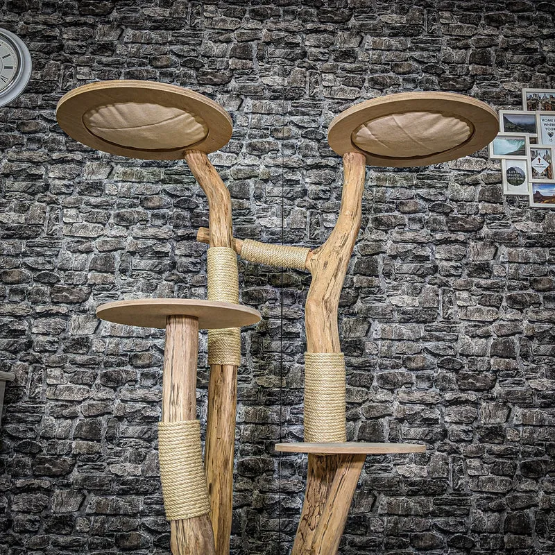 Naturkratzbaum 3917 Kratzbaum Natur Holz Design 160 cm hoch Katzenbaum