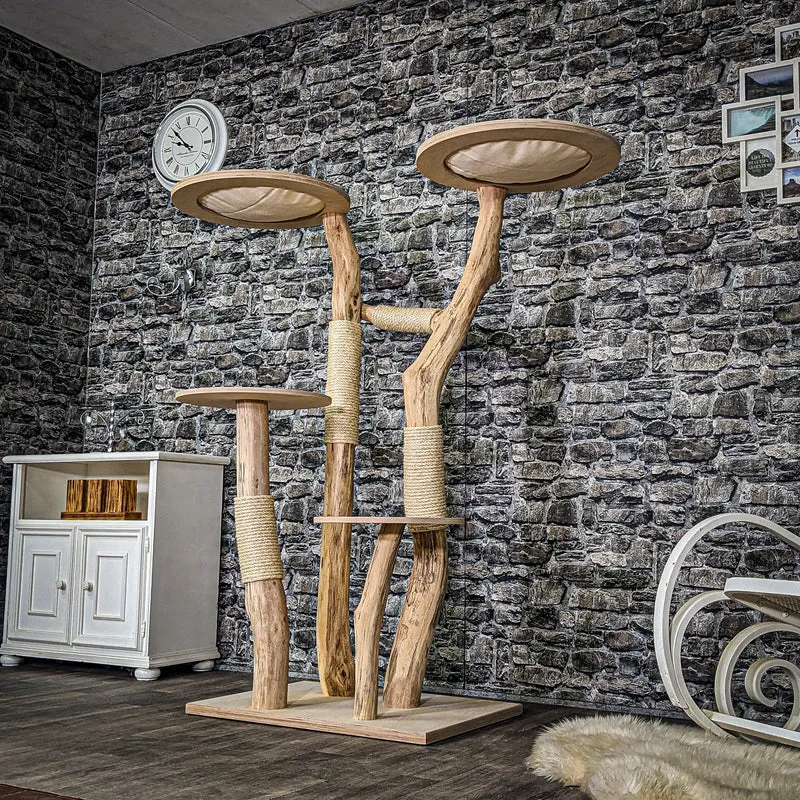 Naturkratzbaum 3917 Kratzbaum Natur Holz Design 160 cm hoch Katzenbaum