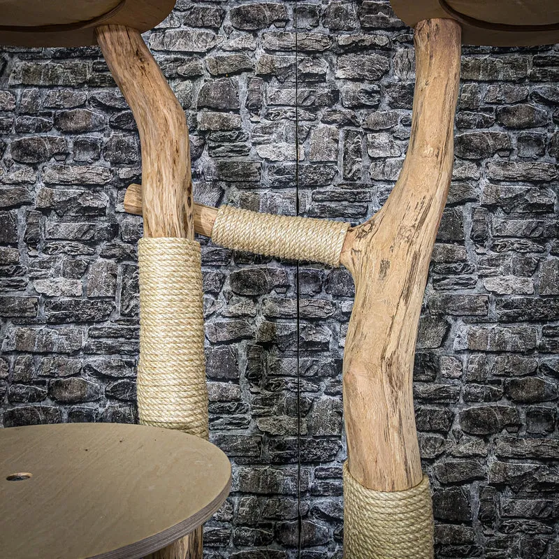 Naturkratzbaum 3917 Kratzbaum Natur Holz Design 160 cm hoch Katzenbaum