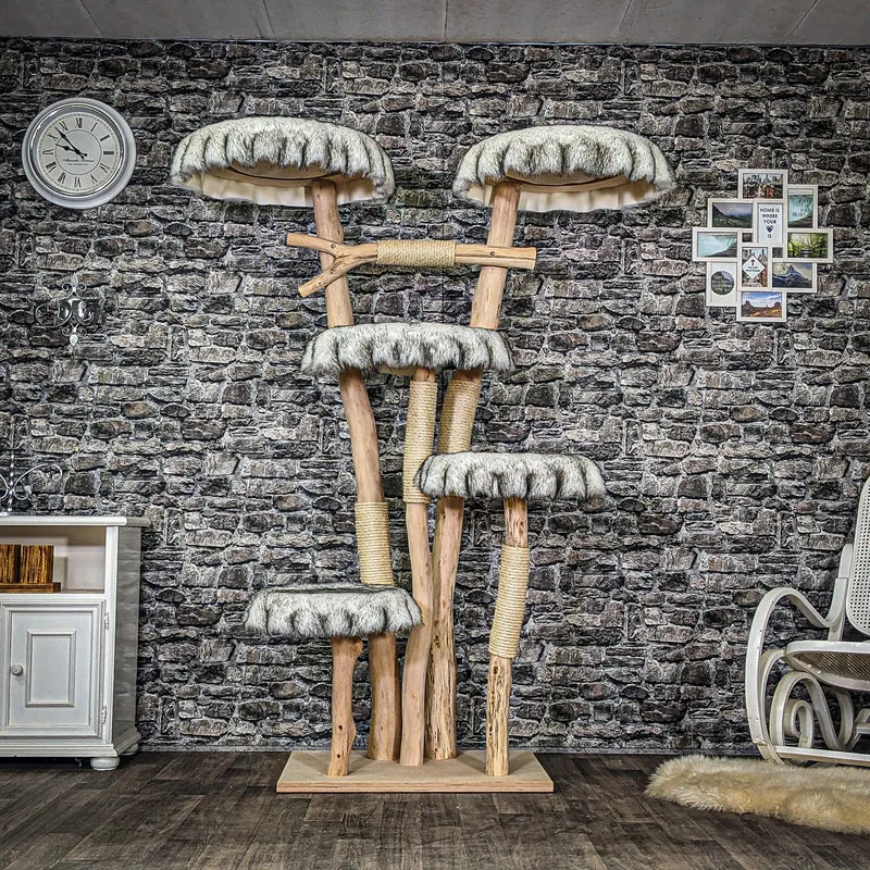 Naturkratzbaum 3914 Kratzbaum Natur Holz Design 190 cm hoch Katzenbaum
