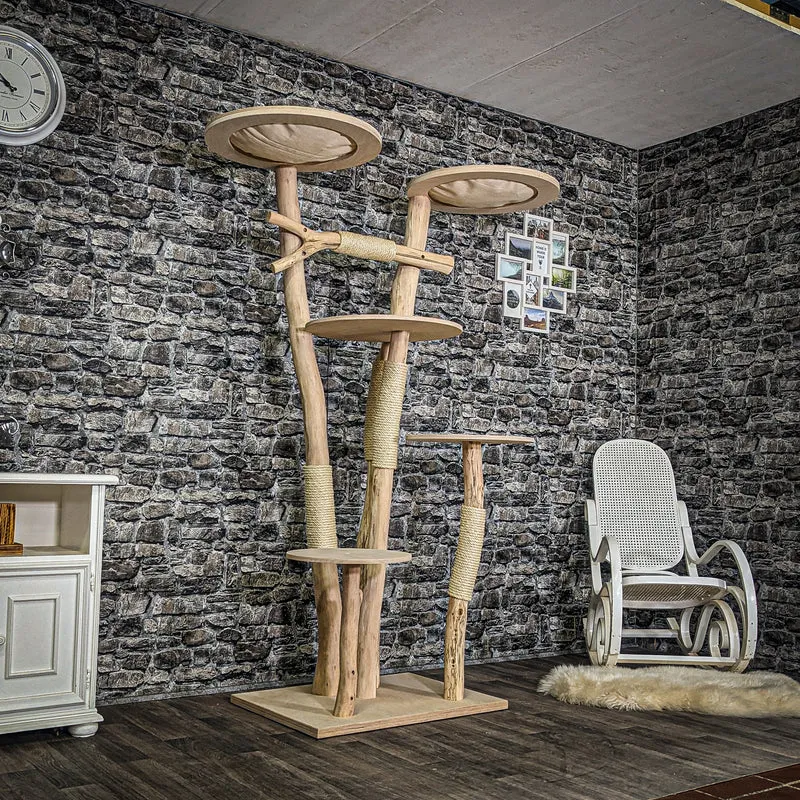 Naturkratzbaum 3914 Kratzbaum Natur Holz Design 190 cm hoch Katzenbaum