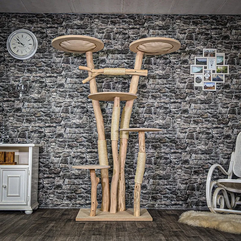Naturkratzbaum 3914 Kratzbaum Natur Holz Design 190 cm hoch Katzenbaum
