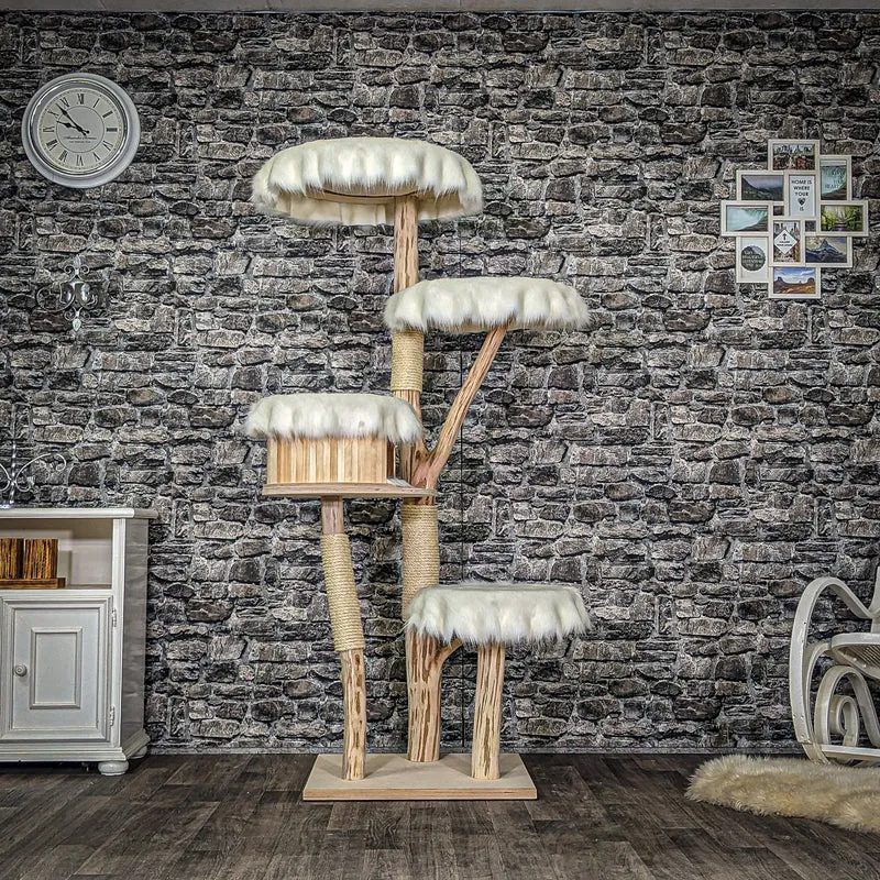 Naturkratzbaum 3911 Kratzbaum Natur Holz Design 178 cm hoch Katzenbaum