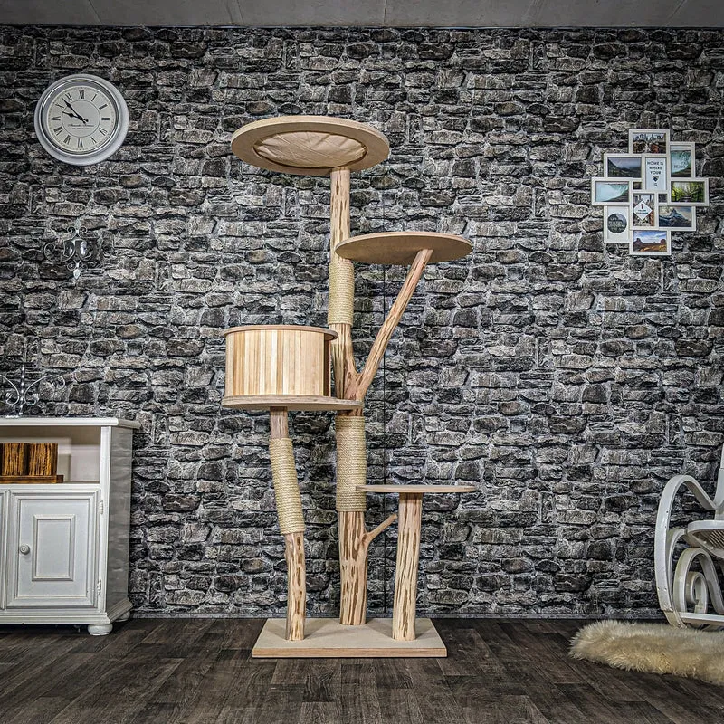 Naturkratzbaum 3911 Kratzbaum Natur Holz Design 178 cm hoch Katzenbaum