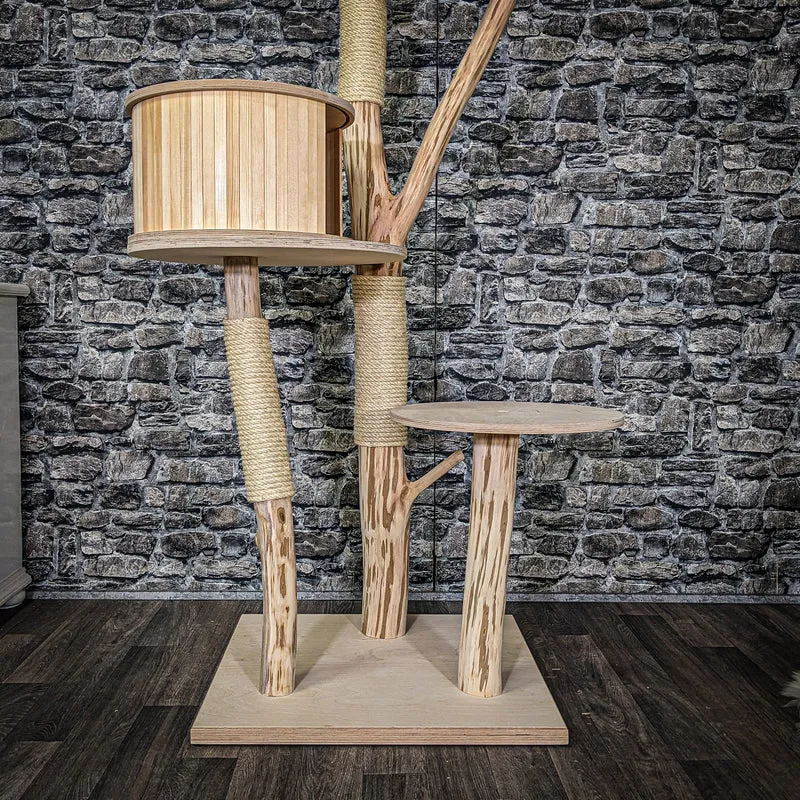 Naturkratzbaum 3911 Kratzbaum Natur Holz Design 178 cm hoch Katzenbaum