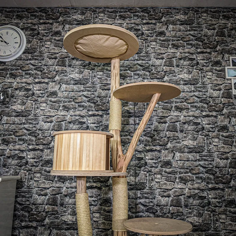 Naturkratzbaum 3911 Kratzbaum Natur Holz Design 178 cm hoch Katzenbaum