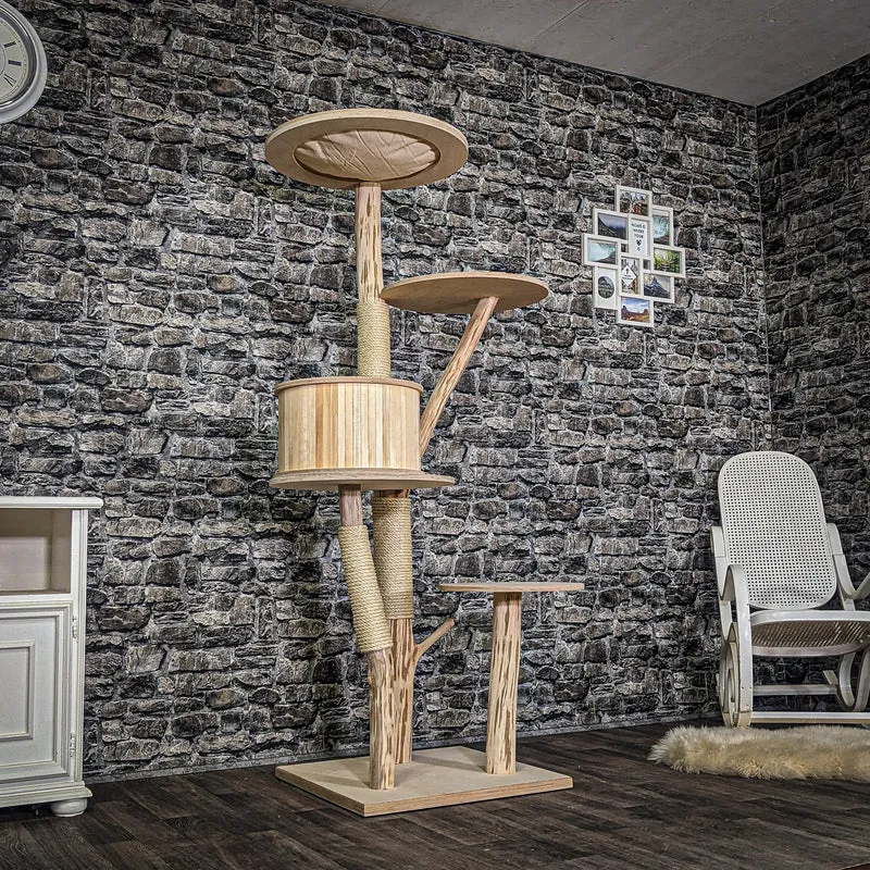 Naturkratzbaum 3911 Kratzbaum Natur Holz Design 178 cm hoch Katzenbaum
