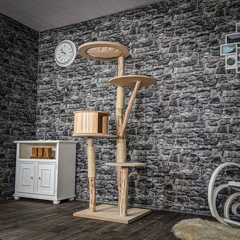 Naturkratzbaum 3911 Kratzbaum Natur Holz Design 178 cm hoch Katzenbaum