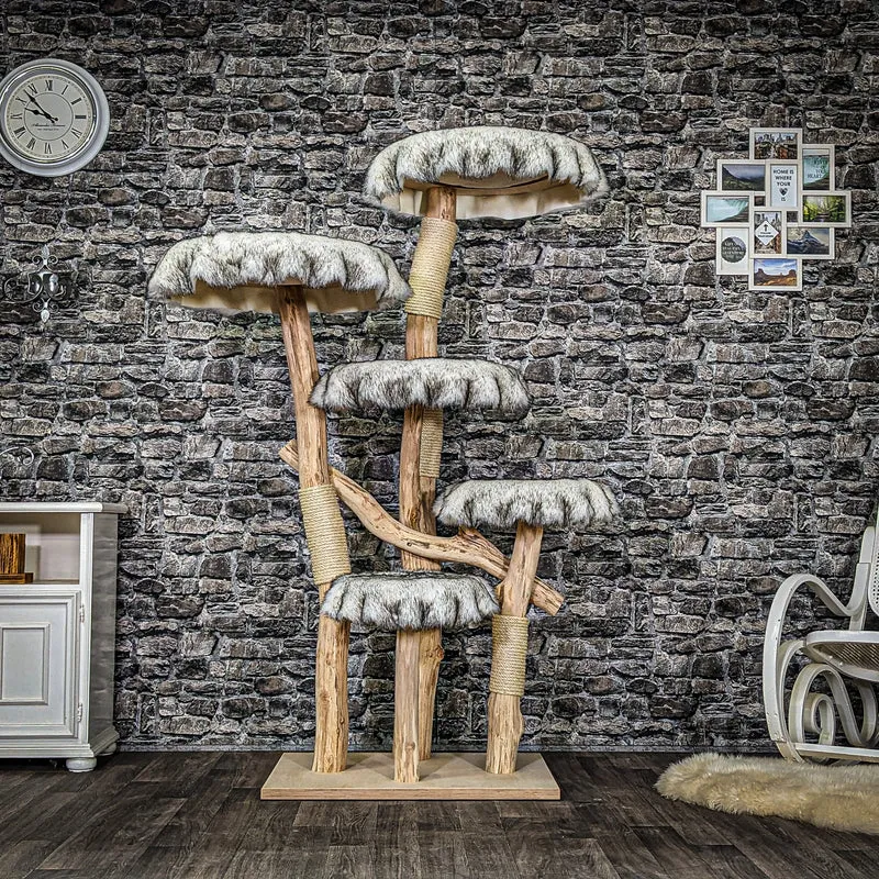Naturkratzbaum 3905 Kratzbaum Natur Holz Design 175 cm hoch Katzenbaum