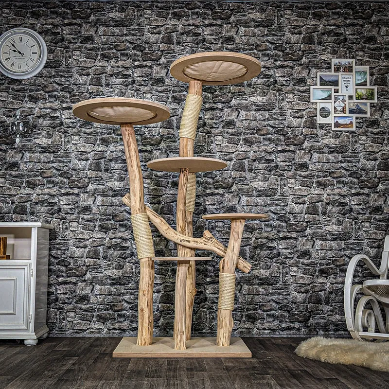 Naturkratzbaum 3905 Kratzbaum Natur Holz Design 175 cm hoch Katzenbaum