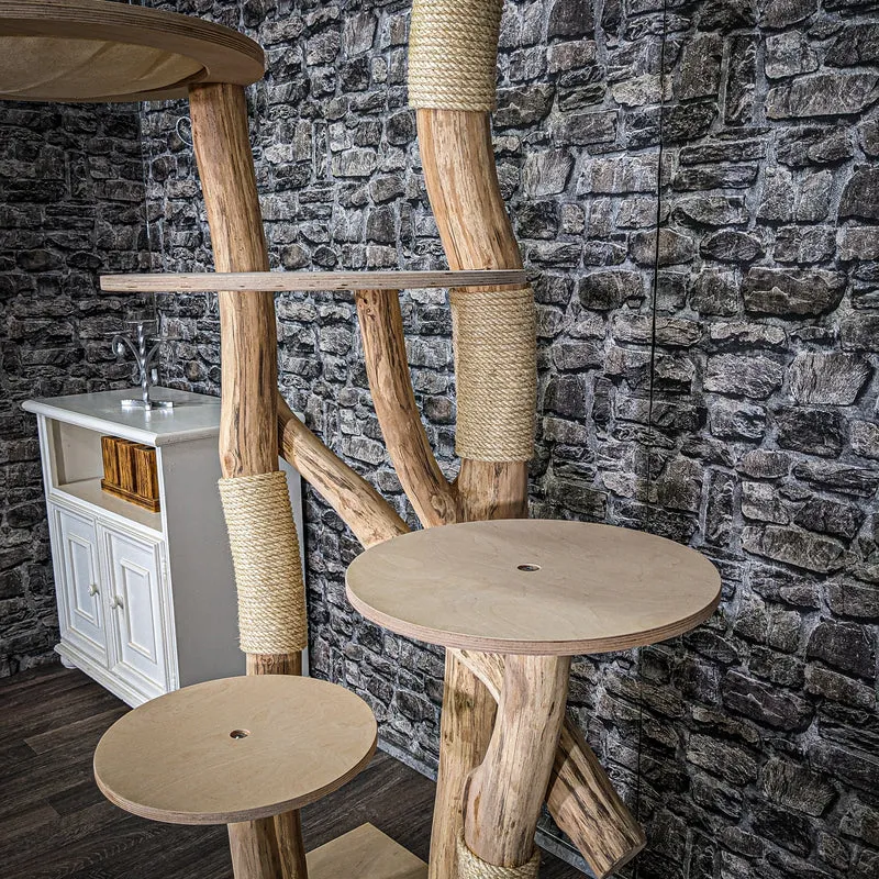 Naturkratzbaum 3905 Kratzbaum Natur Holz Design 175 cm hoch Katzenbaum