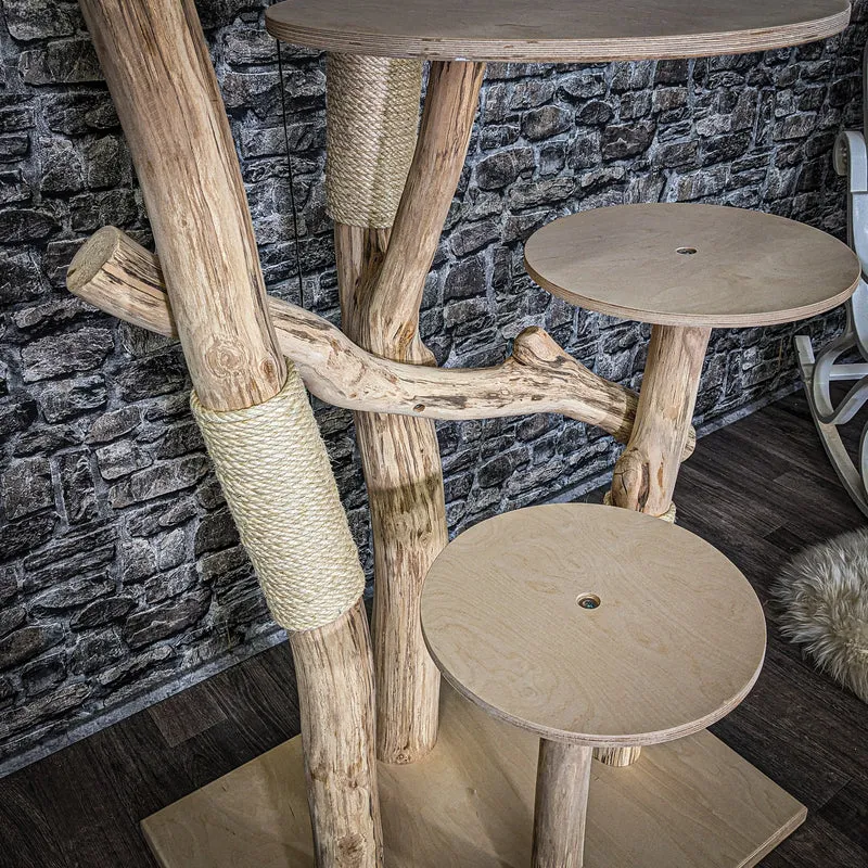 Naturkratzbaum 3905 Kratzbaum Natur Holz Design 175 cm hoch Katzenbaum