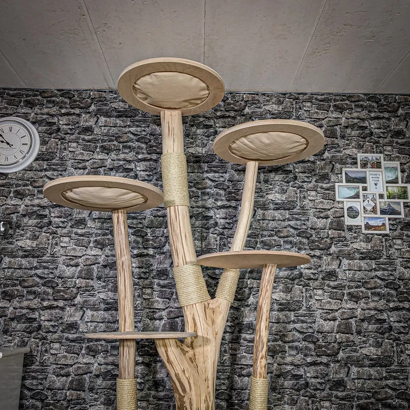 Naturkratzbaum 3902 Kratzbaum Natur Holz Design 218 cm hoch Katzenbaum