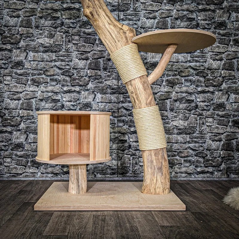 Naturkratzbaum 3936 Kratzbaum Natur Holz Design 135 cm hoch Katzenbaum