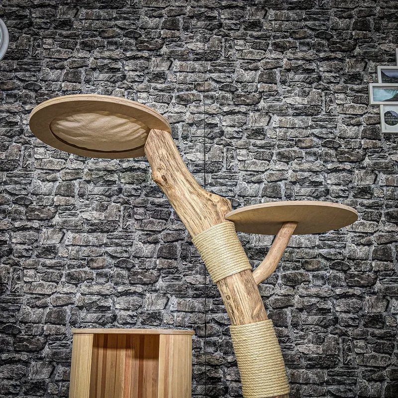 Naturkratzbaum 3936 Kratzbaum Natur Holz Design 135 cm hoch Katzenbaum