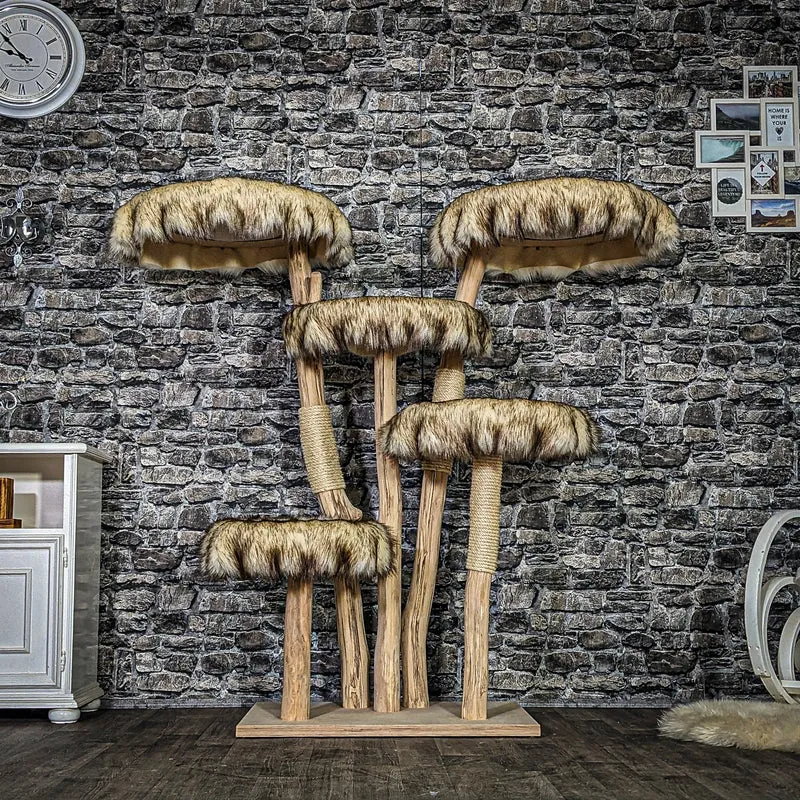 Naturkratzbaum 3898 Kratzbaum Natur Holz Design 145 cm hoch Katzenbaum