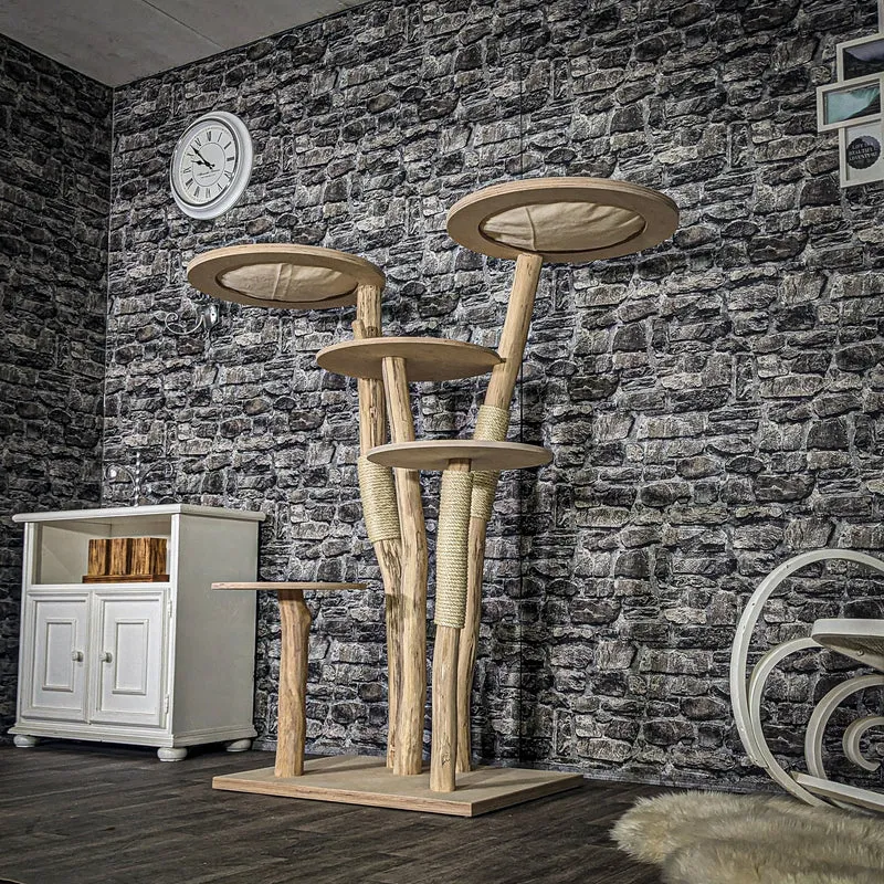 Naturkratzbaum 3898 Kratzbaum Natur Holz Design 145 cm hoch Katzenbaum