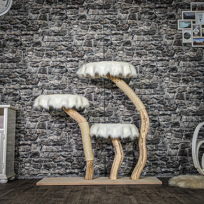 Naturkratzbaum 3896 Kratzbaum Natur Holz Design 115 cm hoch Katzenbaum
