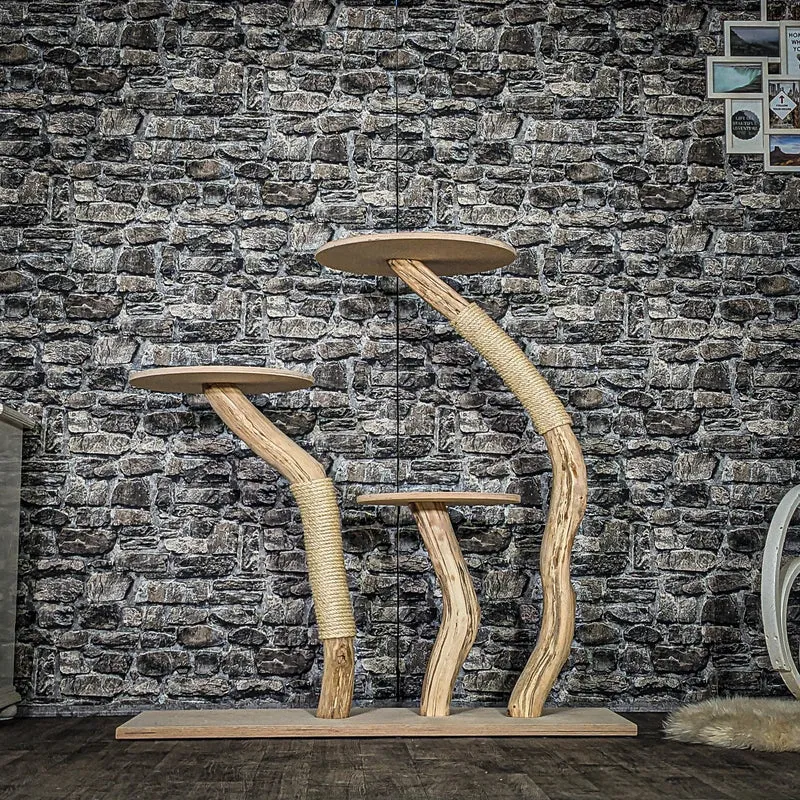 Naturkratzbaum 3896 Kratzbaum Natur Holz Design 115 cm hoch Katzenbaum