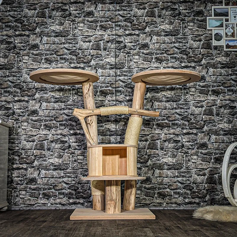 Naturkratzbaum 3892 Kratzbaum Natur Holz Design 115 cm hoch Katzenbaum