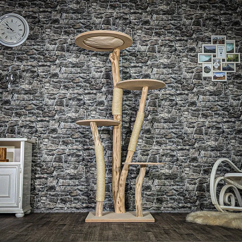 Naturkratzbaum 3891 Kratzbaum Natur Holz Design 175 cm hoch Katzenbaum
