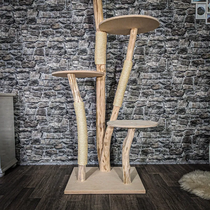 Naturkratzbaum 3891 Kratzbaum Natur Holz Design 175 cm hoch Katzenbaum