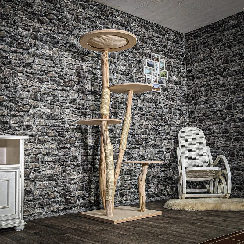 Naturkratzbaum 3891 Kratzbaum Natur Holz Design 175 cm hoch Katzenbaum