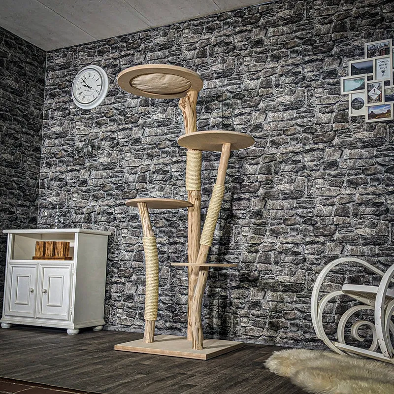 Naturkratzbaum 3891 Kratzbaum Natur Holz Design 175 cm hoch Katzenbaum