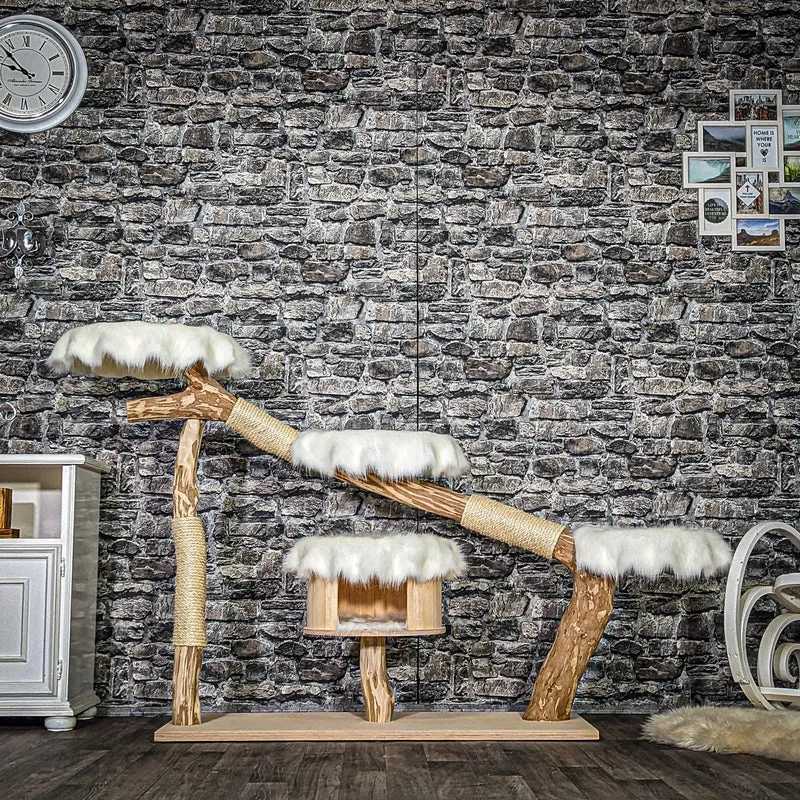 Naturkratzbaum 3887 Kratzbaum Natur Holz Design 112 cm hoch Katzenbaum