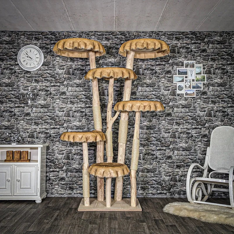 Naturkratzbaum 3885 Kratzbaum Natur Holz Design 210 cm hoch Katzenbaum