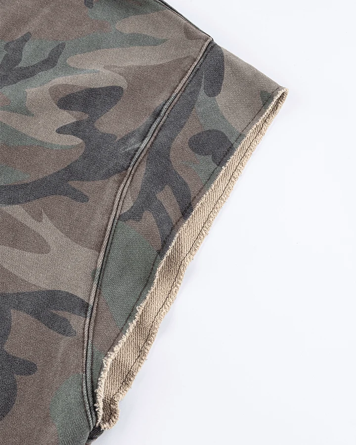 Graffiti Camo Sleeveless Oversized T-Shirt