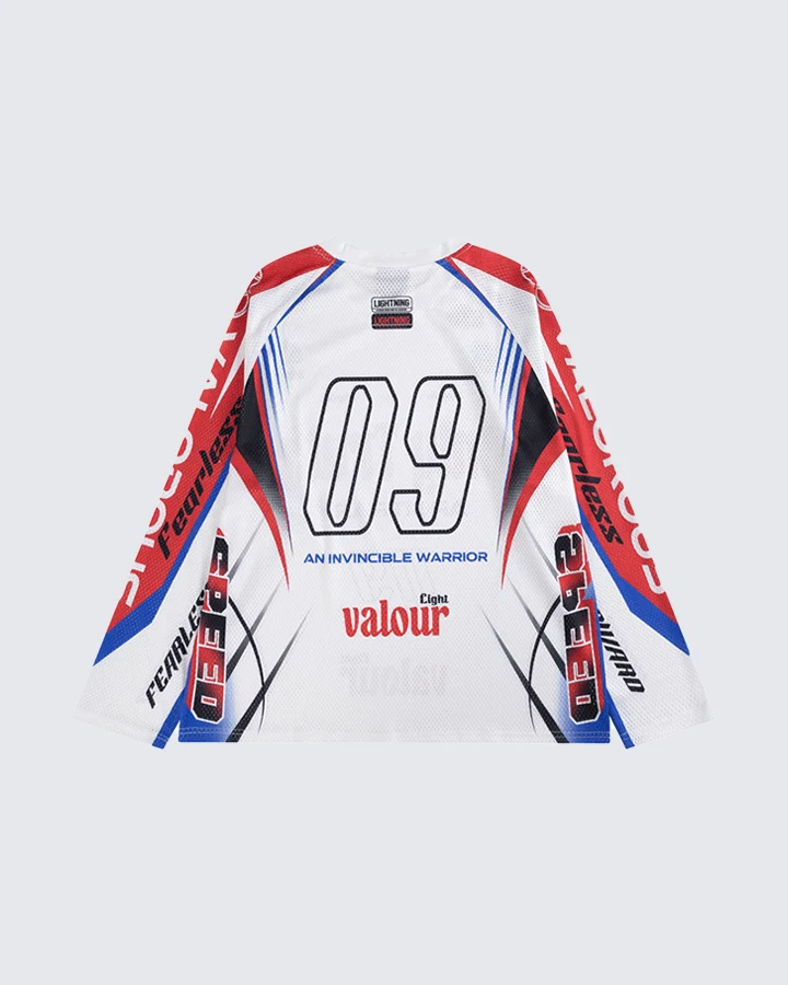 Racing Graphic Long Sleeve Mesh Jersey