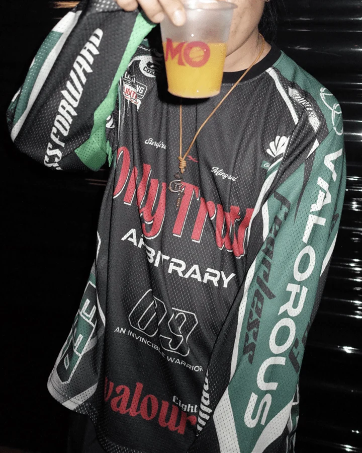 Racing Graphic Long Sleeve Mesh Jersey