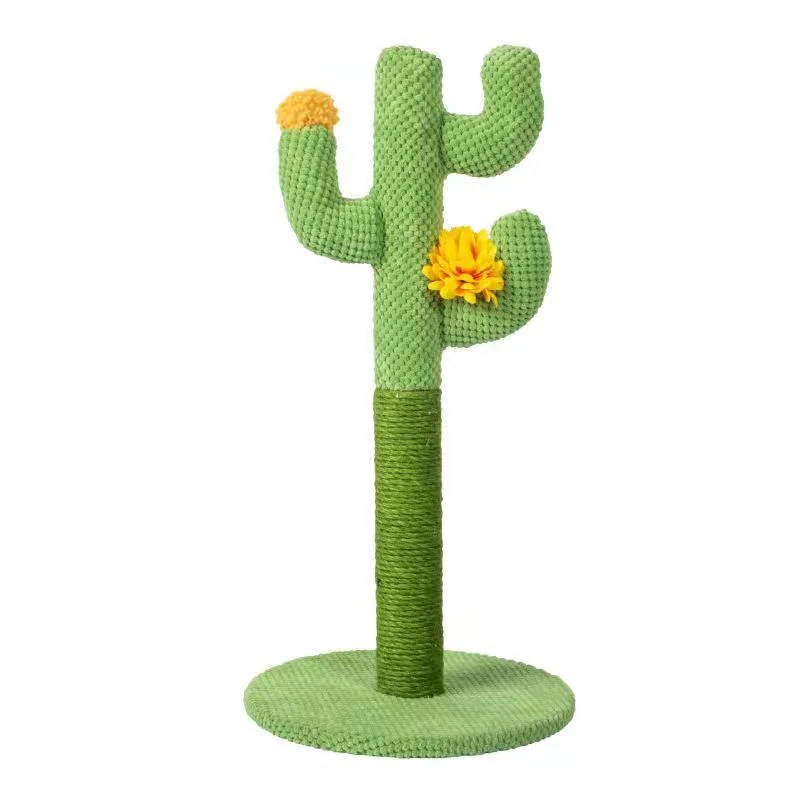 Pawsometime Großen Kratzbaum, Niedliches Kaktus-Design, Hochwertiges Sisal, Grün