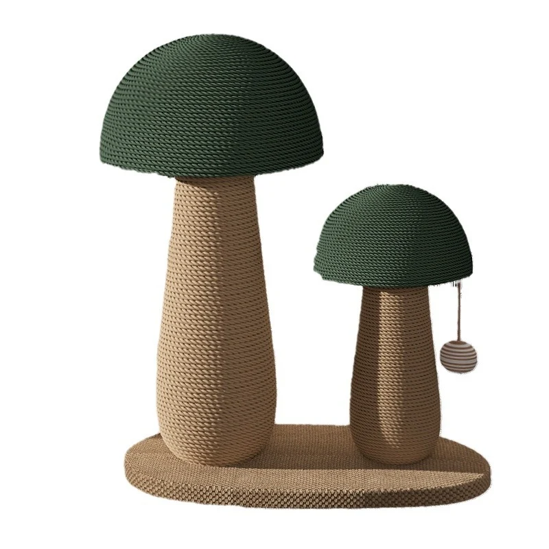 Stabiler Katzenkratzbaum, Hochwertige Sisal Kratzsäule in Pilzform, Katzenkratzbaum mit Interaktivem Spielball