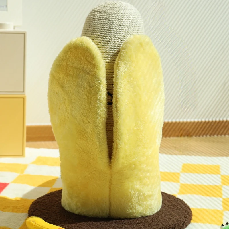 Kratzbaum Modern, Banane Sisal Katzenkratzbaum, Bananenschale aus Plüsch, Aufmachbar, Realistisch & interessant