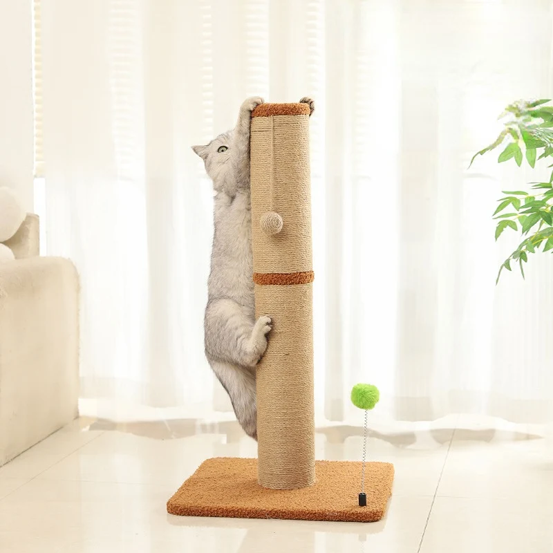 Kratzbaum für Katzen, Kratzbaum Braun, Zwei Höhenstile, Großer & stabiler Standfuß, mit Plüschball-Katzenangel, Endloser Spaß