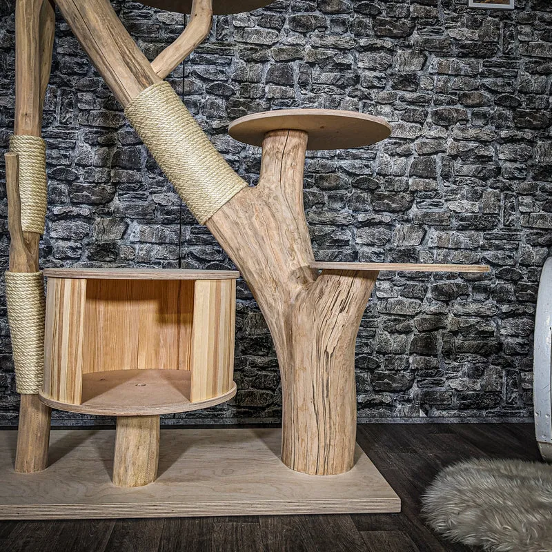 Naturkratzbaum 3682 Kratzbaum Natur Holz Design 160 cm hoch Katzenbaum
