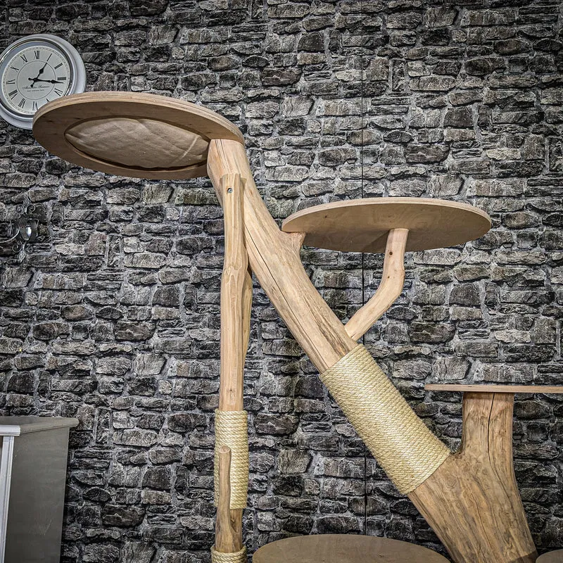 Naturkratzbaum 3682 Kratzbaum Natur Holz Design 160 cm hoch Katzenbaum