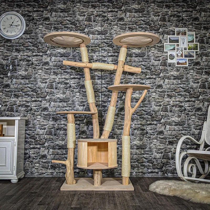 Naturkratzbaum 3681 Kratzbaum Natur Holz Design 175 cm hoch Katzenbaum