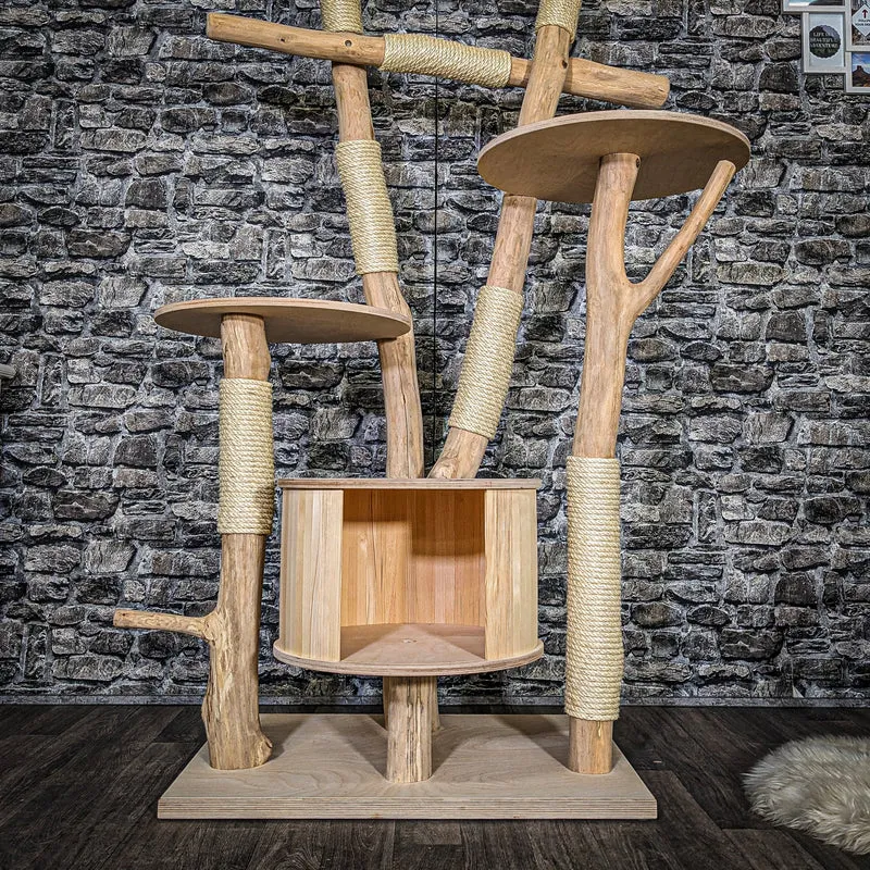 Naturkratzbaum 3681 Kratzbaum Natur Holz Design 175 cm hoch Katzenbaum