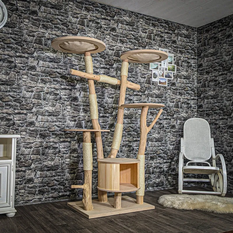 Naturkratzbaum 3681 Kratzbaum Natur Holz Design 175 cm hoch Katzenbaum