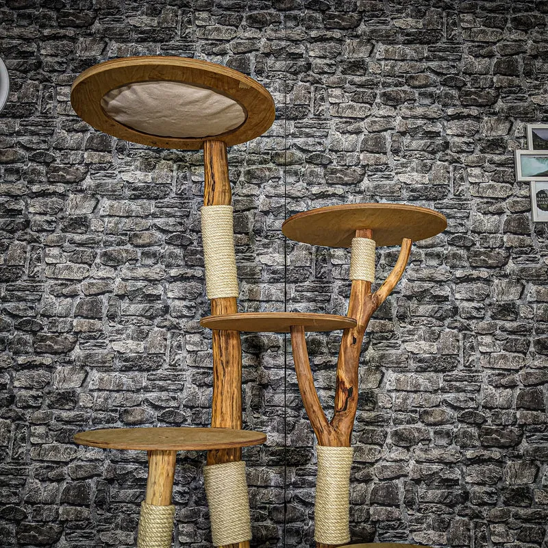 Naturkratzbaum 3680 Kratzbaum Natur Holz Design 175 cm hoch Katzenbaum
