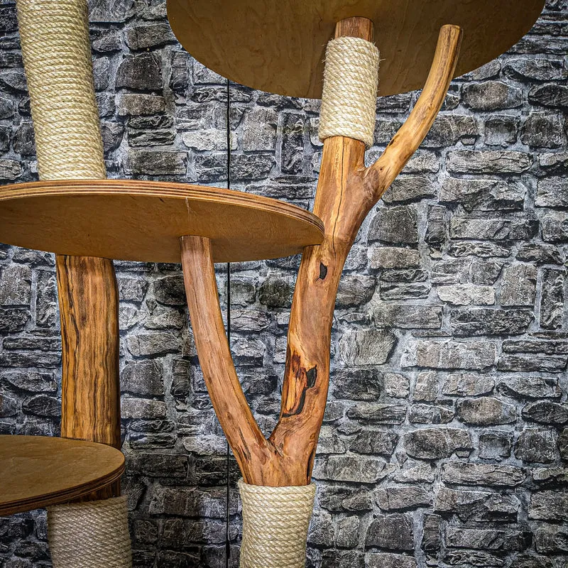 Naturkratzbaum 3680 Kratzbaum Natur Holz Design 175 cm hoch Katzenbaum